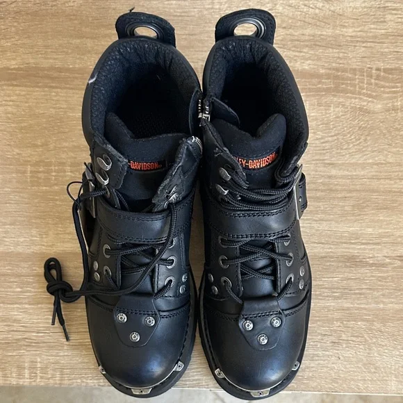 Harley-Davidson Black Leather Ankle Boots - Picture 5 of 5